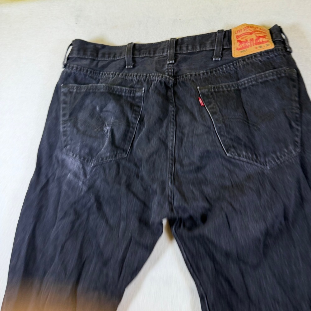 Levis 501 Original Fit Black Denim Jeans Mens W38 L30 Straight Leg‎ Button Fly